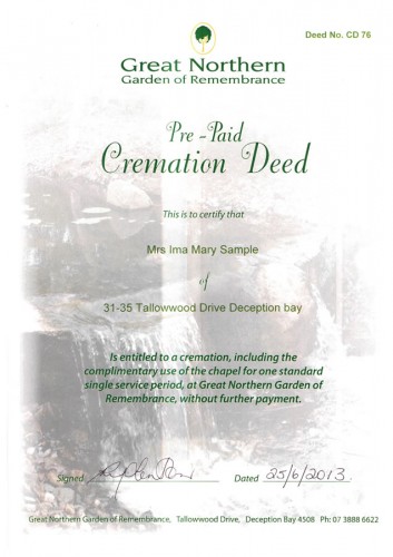 Cremation-Deed